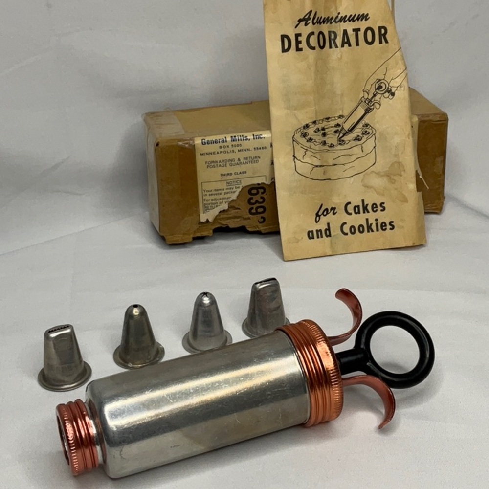 Vintage Cake Decorator Set Aluminum